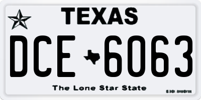 TX license plate DCE6063