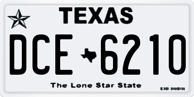 TX license plate DCE6210