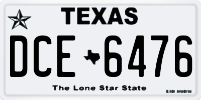 TX license plate DCE6476
