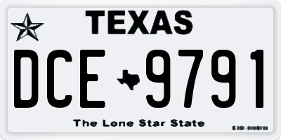 TX license plate DCE9791