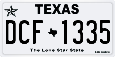 TX license plate DCF1335