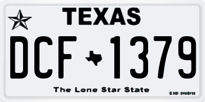 TX license plate DCF1379