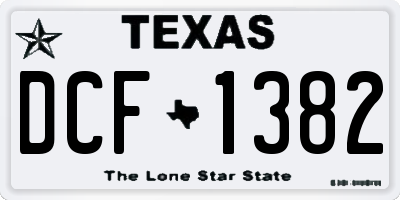 TX license plate DCF1382