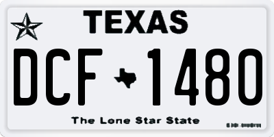 TX license plate DCF1480