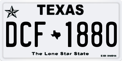 TX license plate DCF1880