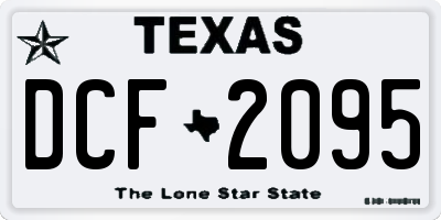 TX license plate DCF2095