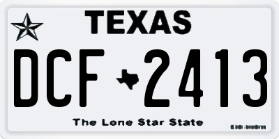 TX license plate DCF2413