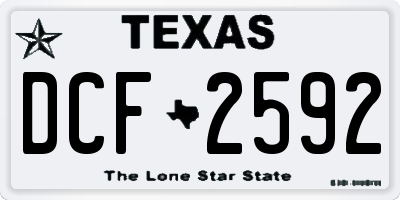 TX license plate DCF2592