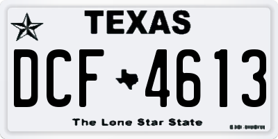 TX license plate DCF4613