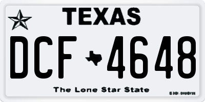 TX license plate DCF4648