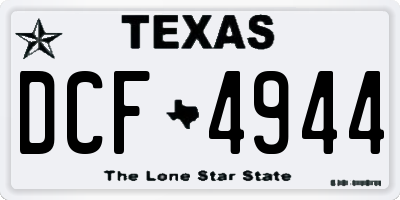TX license plate DCF4944