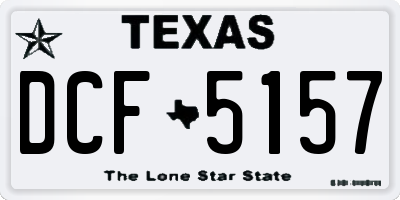 TX license plate DCF5157
