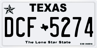 TX license plate DCF5274