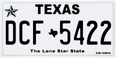 TX license plate DCF5422