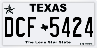 TX license plate DCF5424