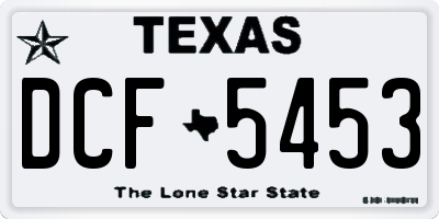 TX license plate DCF5453