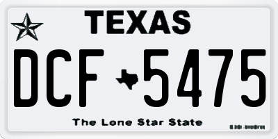 TX license plate DCF5475