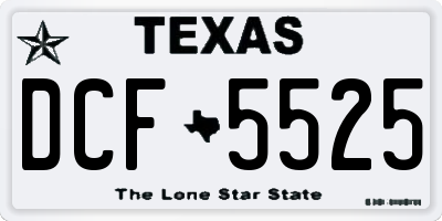 TX license plate DCF5525