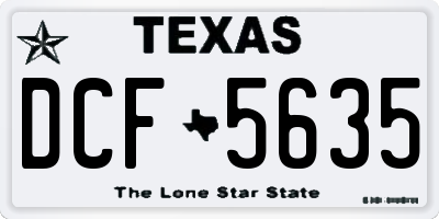 TX license plate DCF5635