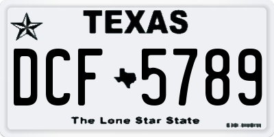 TX license plate DCF5789