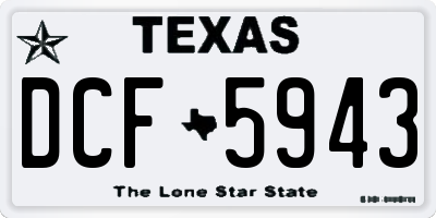 TX license plate DCF5943