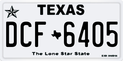 TX license plate DCF6405
