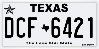 TX license plate DCF6421