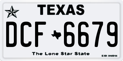 TX license plate DCF6679