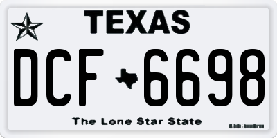TX license plate DCF6698