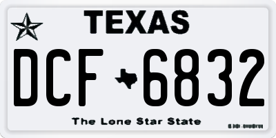 TX license plate DCF6832