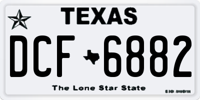 TX license plate DCF6882