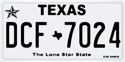 TX license plate DCF7024