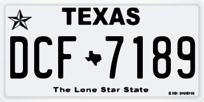 TX license plate DCF7189