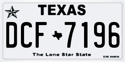 TX license plate DCF7196