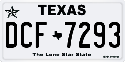 TX license plate DCF7293