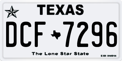 TX license plate DCF7296