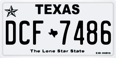TX license plate DCF7486