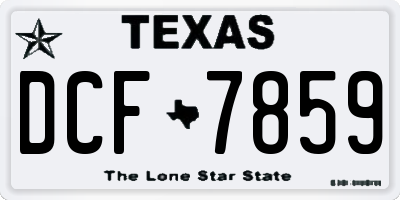 TX license plate DCF7859