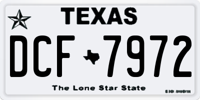 TX license plate DCF7972