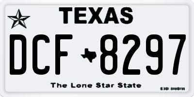 TX license plate DCF8297