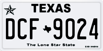 TX license plate DCF9024