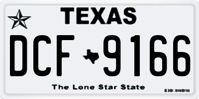 TX license plate DCF9166
