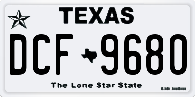 TX license plate DCF9680