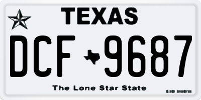 TX license plate DCF9687