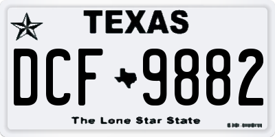 TX license plate DCF9882
