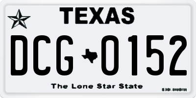 TX license plate DCG0152