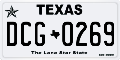 TX license plate DCG0269