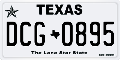 TX license plate DCG0895