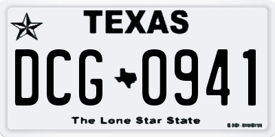 TX license plate DCG0941