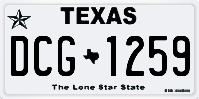 TX license plate DCG1259